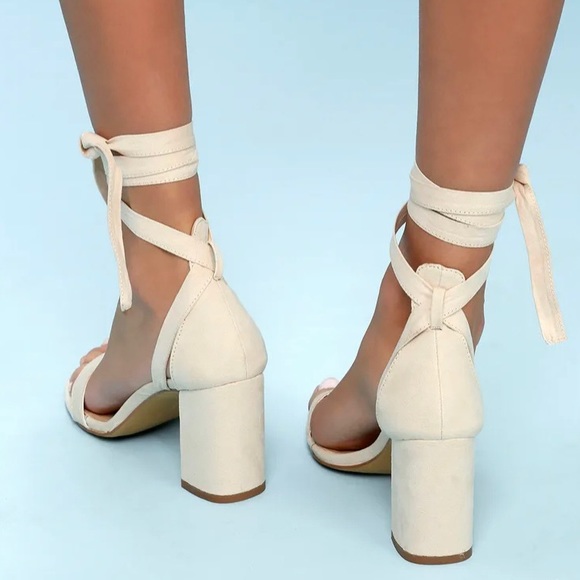 Luluโs Airis Beige Wrap Heels - Picture 4 of 4
